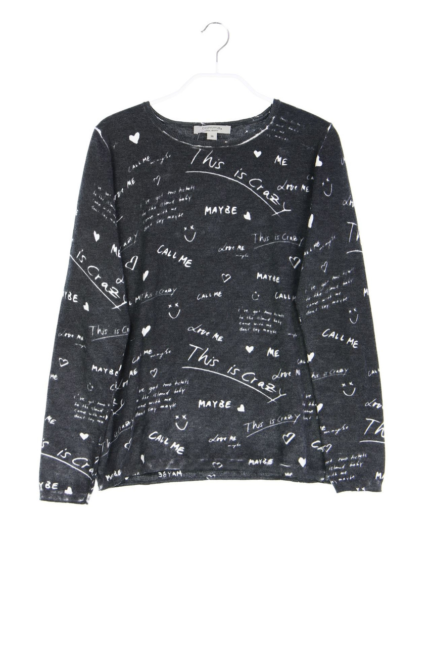 comma - Strick-T-Shirt mit Print - D 36