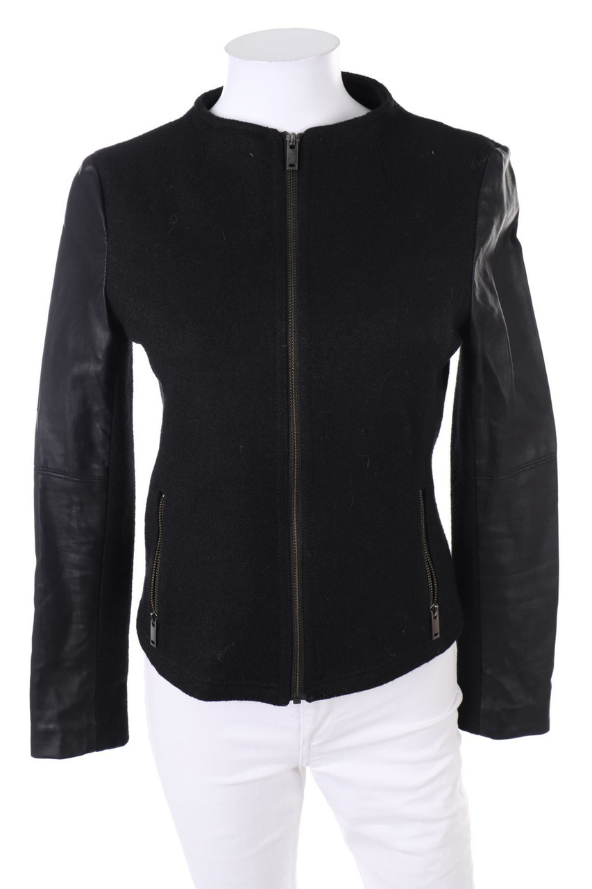 BANANA REPUBLIC - Jacke aus Woll-Mix mit Kunstleder-Details - D 36