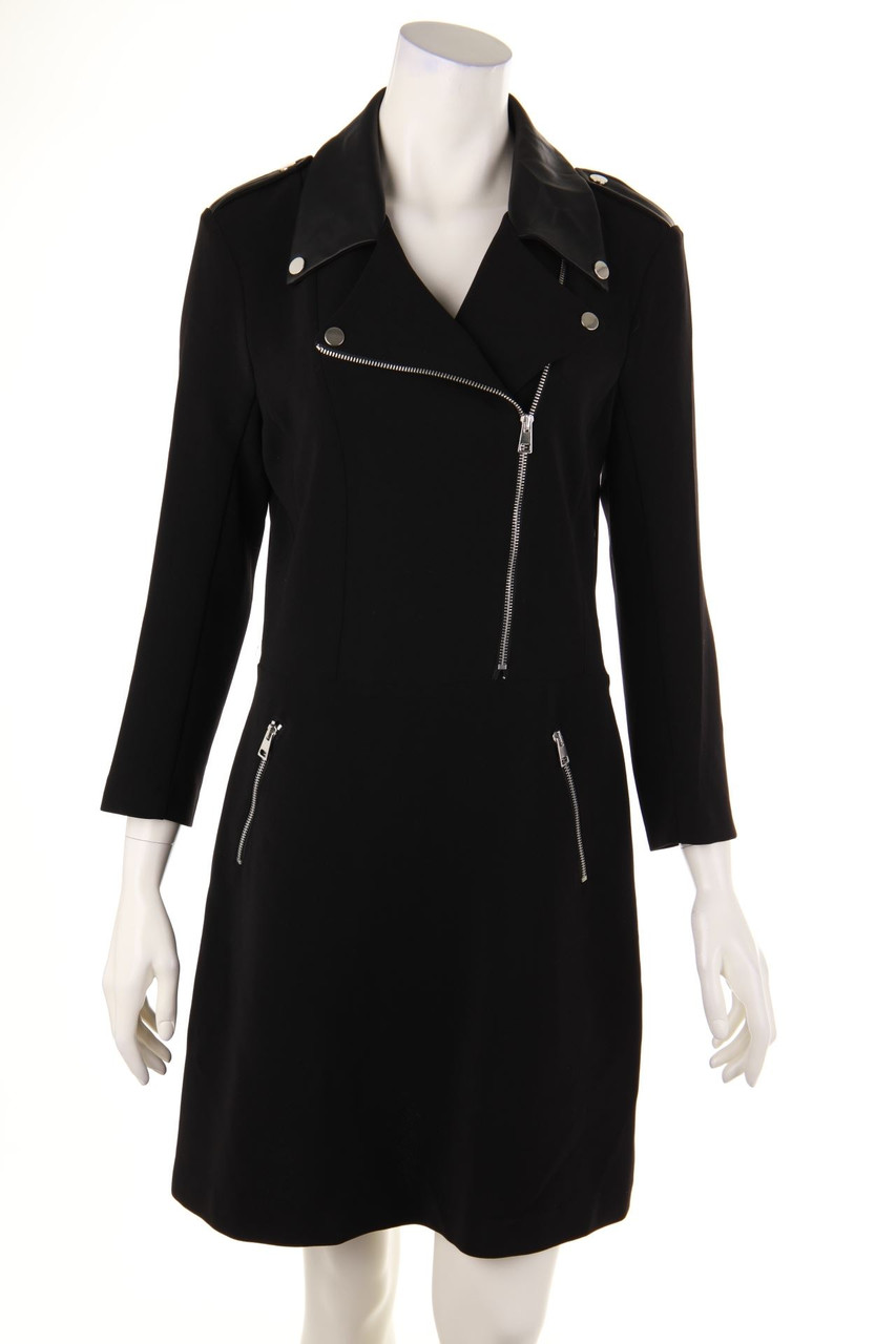 IMPERIAL - Kleid im Biker-Stil mit Kunstleder-Details - L