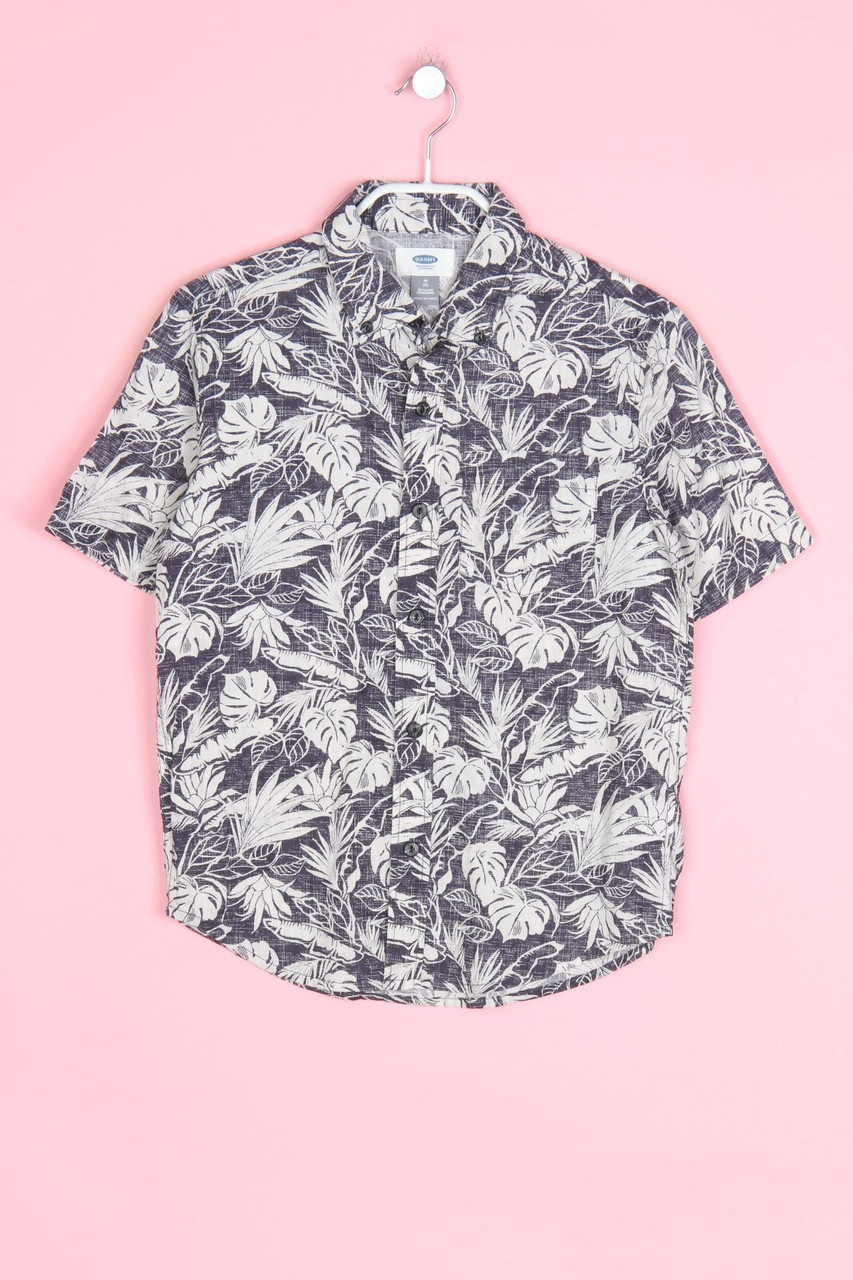 OLD NAVY - Kurzarm-Bluse mit Tropical Print - M
