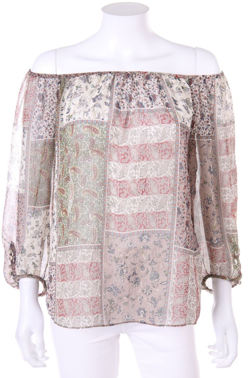 ZARA - Chiffon-Bluse mit floralem Muster - S