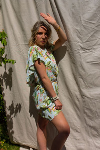 ZARA - Muster-Kleid mit Volants - S