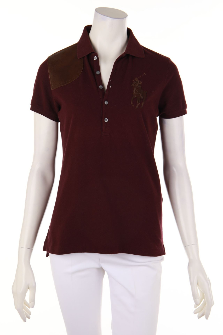 RALPH LAUREN - Polo-Shirt mit Leder-Details - M