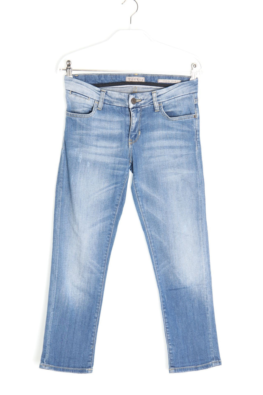 GUESS - Used Look Jeans with Logo Patch - W26