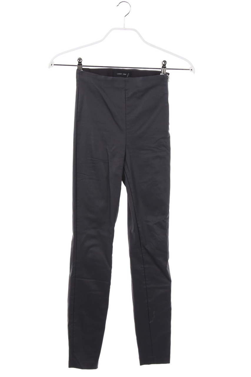 Lost Ink - High Waist-Coated-Leggings mit Zipper - XS