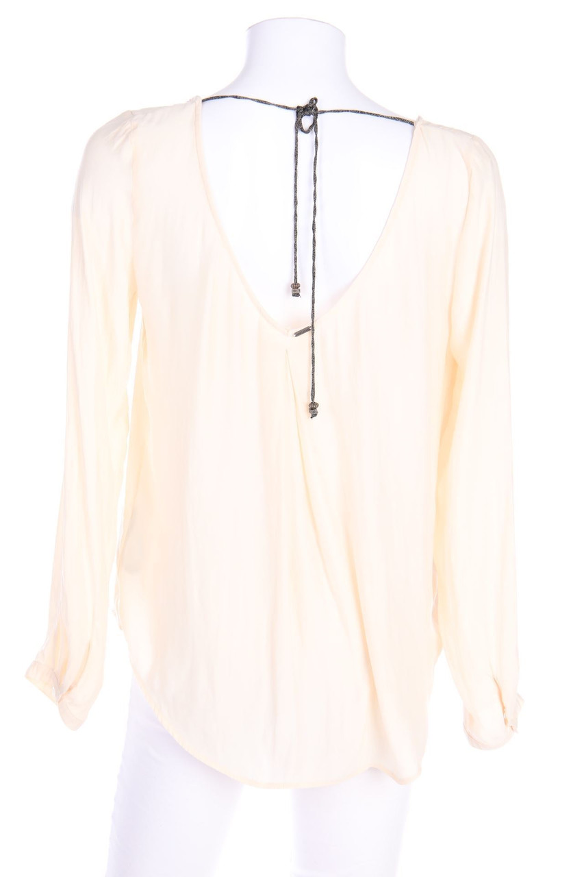 IKKS - Satin Blouse with Deep Plunge Neckline - D 38