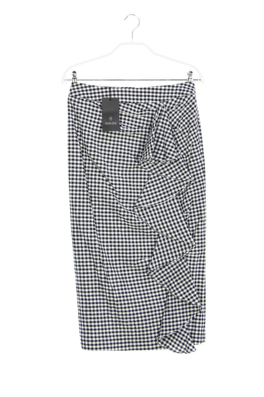 MADELEINE - Checked Midi Skirt with Volants - D 34