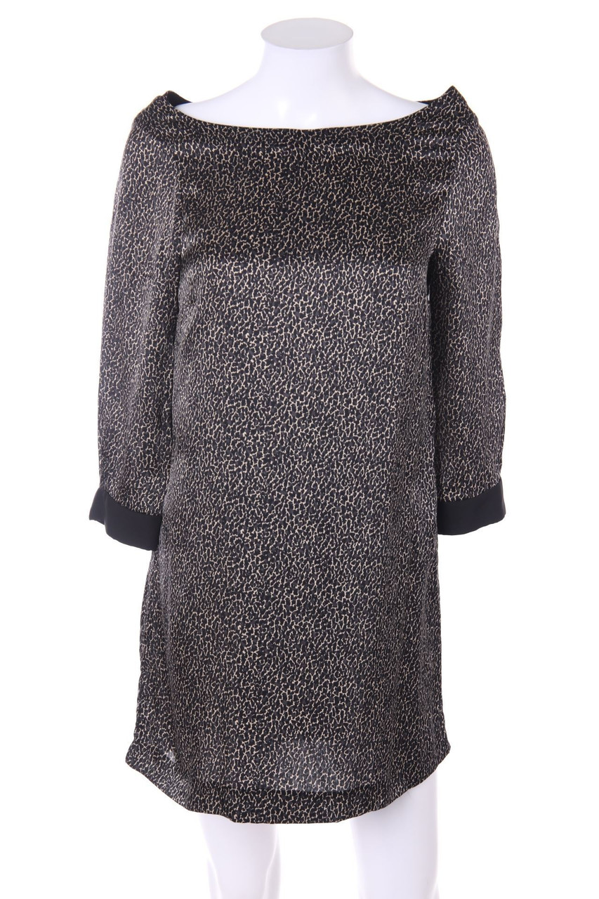 ZARA WOMAN - Seidenkleid aus Seide mit Animal-Print - S