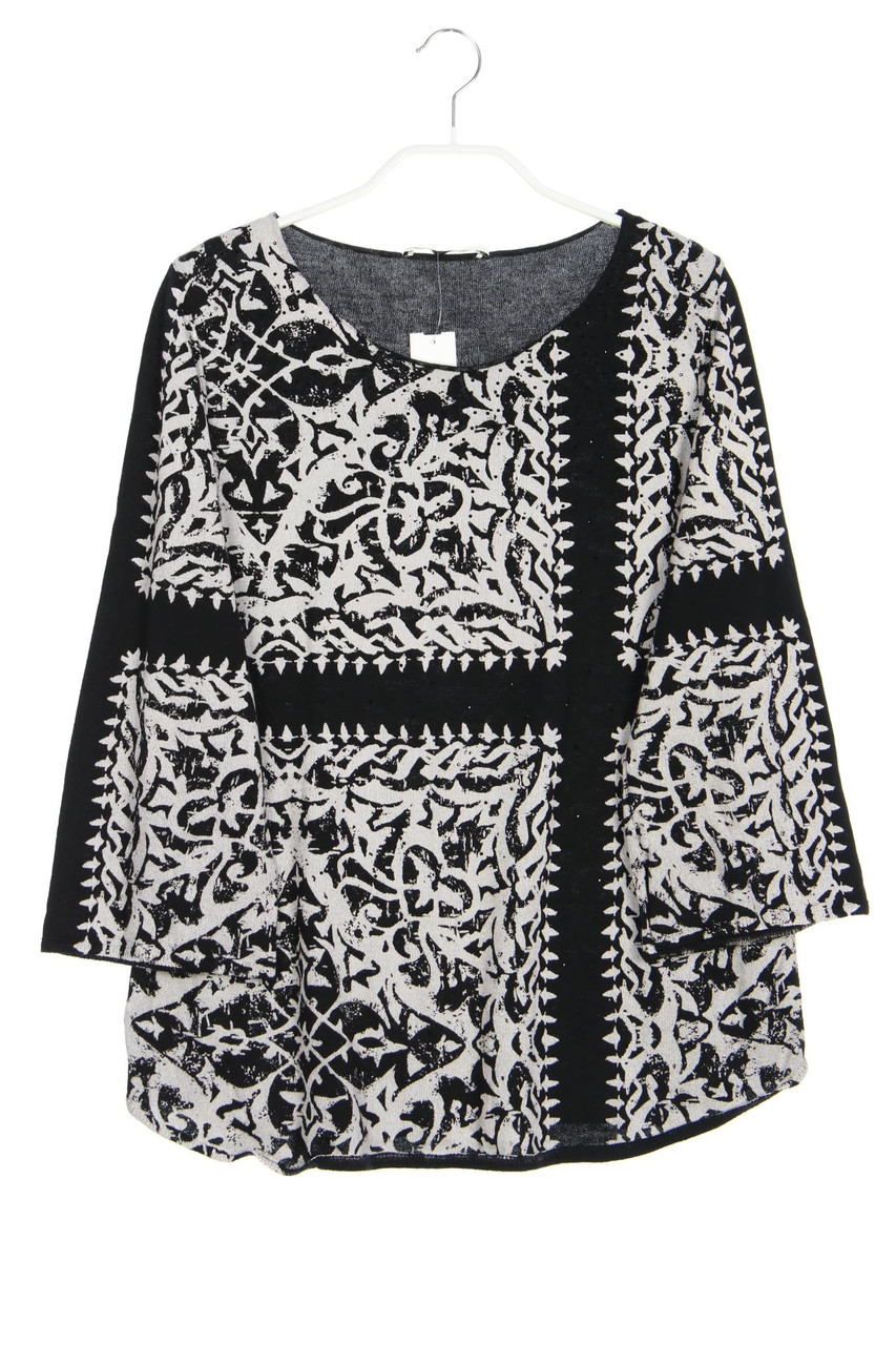 monari - Baumwoll-Pullover mit Print - D 38