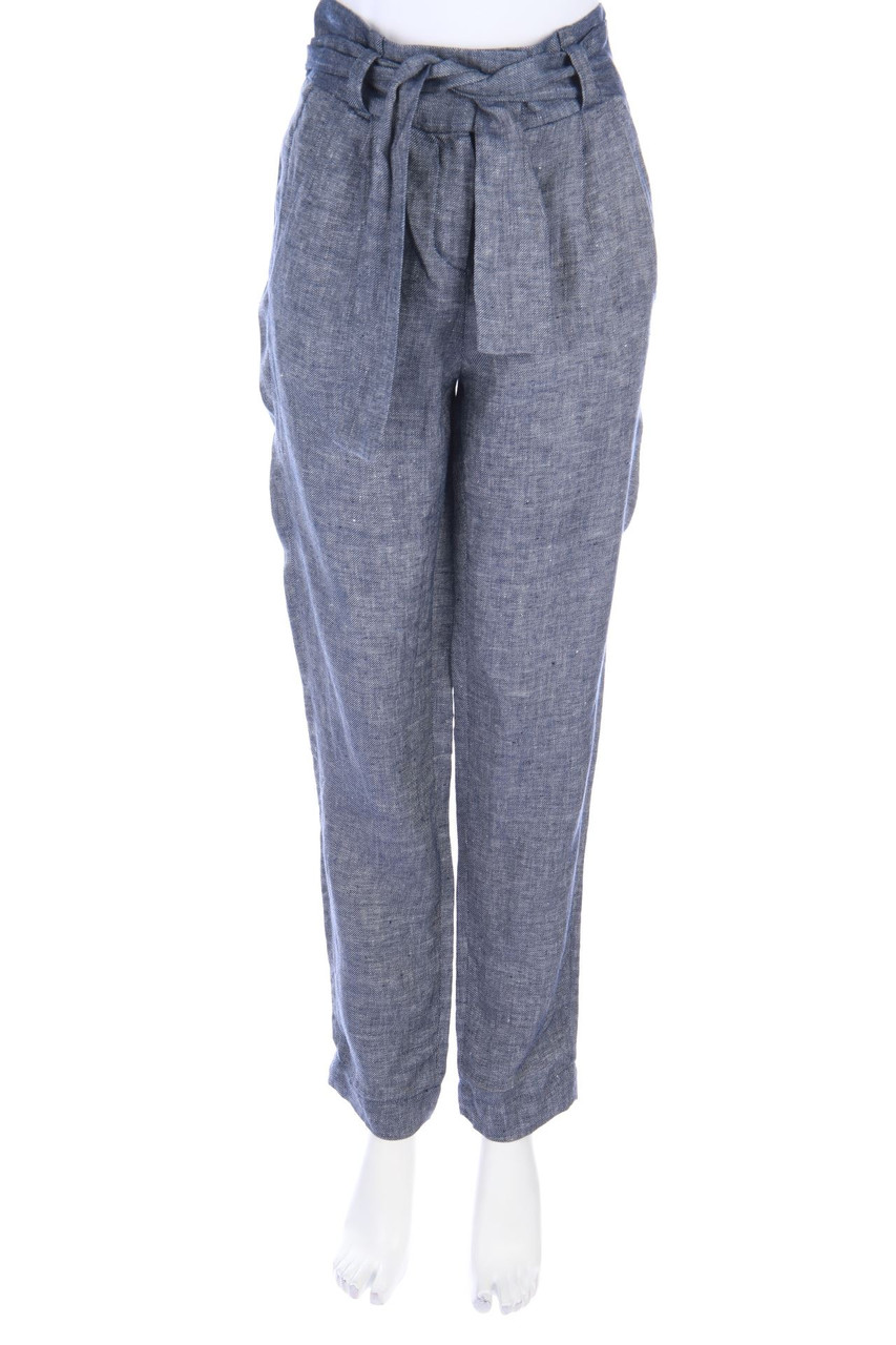 maje - High Waist-Linen Pants with Belt - D 34