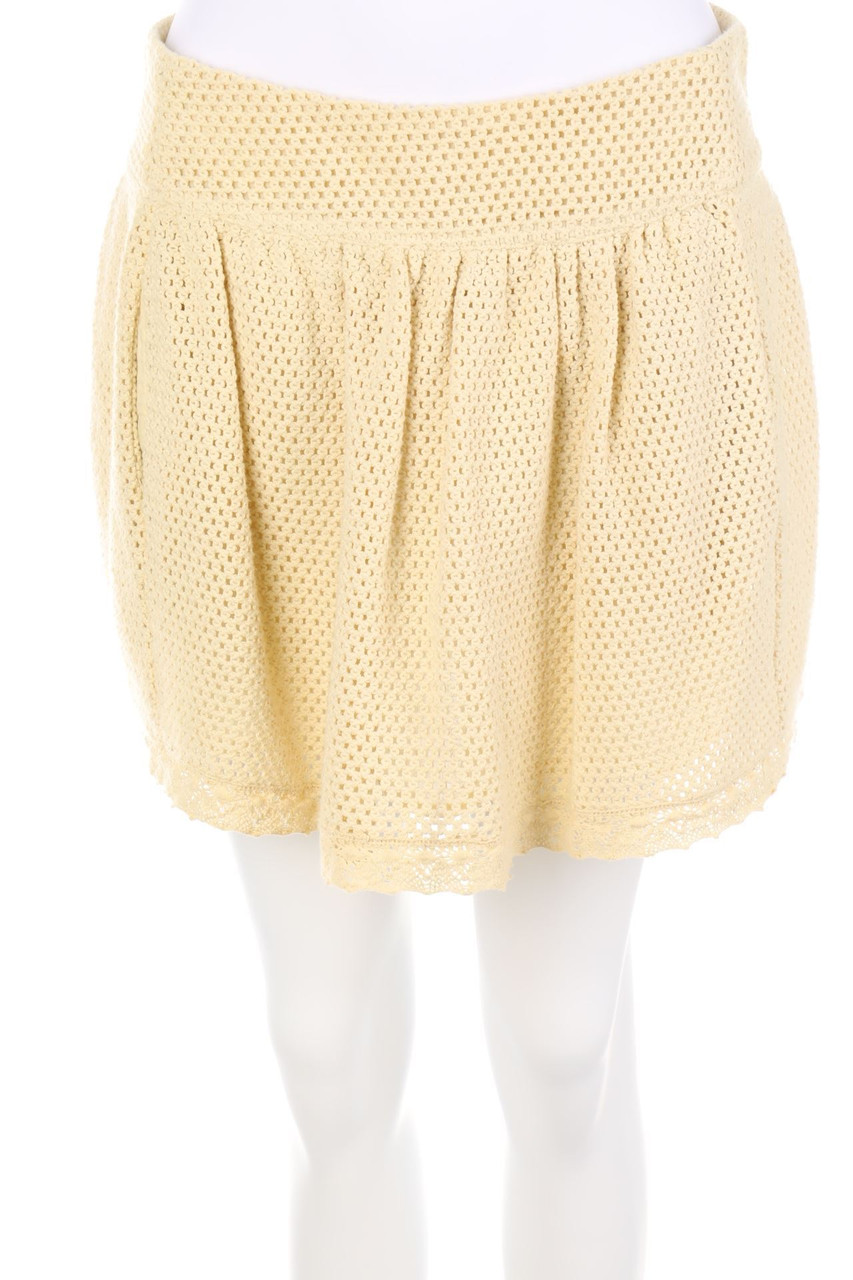 ZARA WOMAN - Skirt, Crochet Knit, Pleated - S