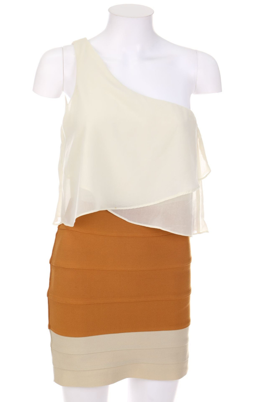 Ohne Label - One Shoulder-Kleid im Layer Look - S