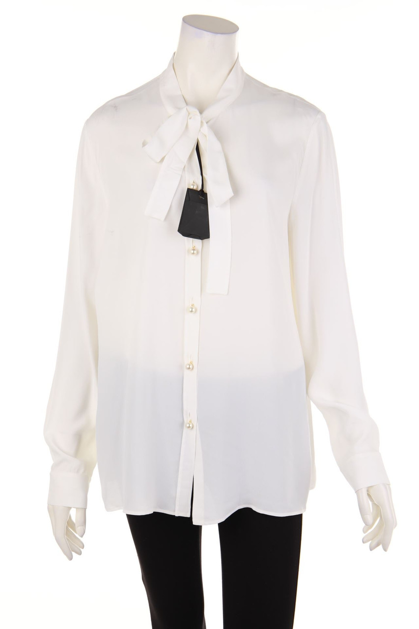 MOSCHINO BOUTIQUE - Hemd-Bluse aus Seiden-Mischung mit Statement-Print - D 42