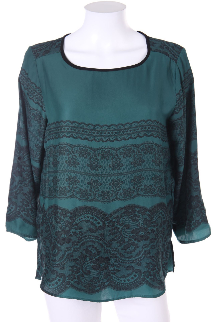 ZARA - Print-Bluse mit Krempel-Ärmeln - S