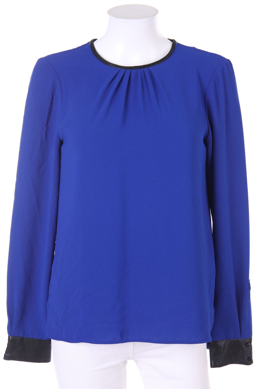 ZARA WOMAN - Bluse aus Viskose mit Kunstleder-Details - S