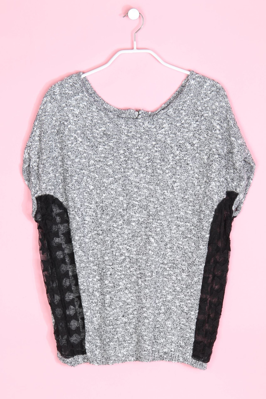 NAF NAF - T-Shirt mit Mesh-Einsatz - D 38-40