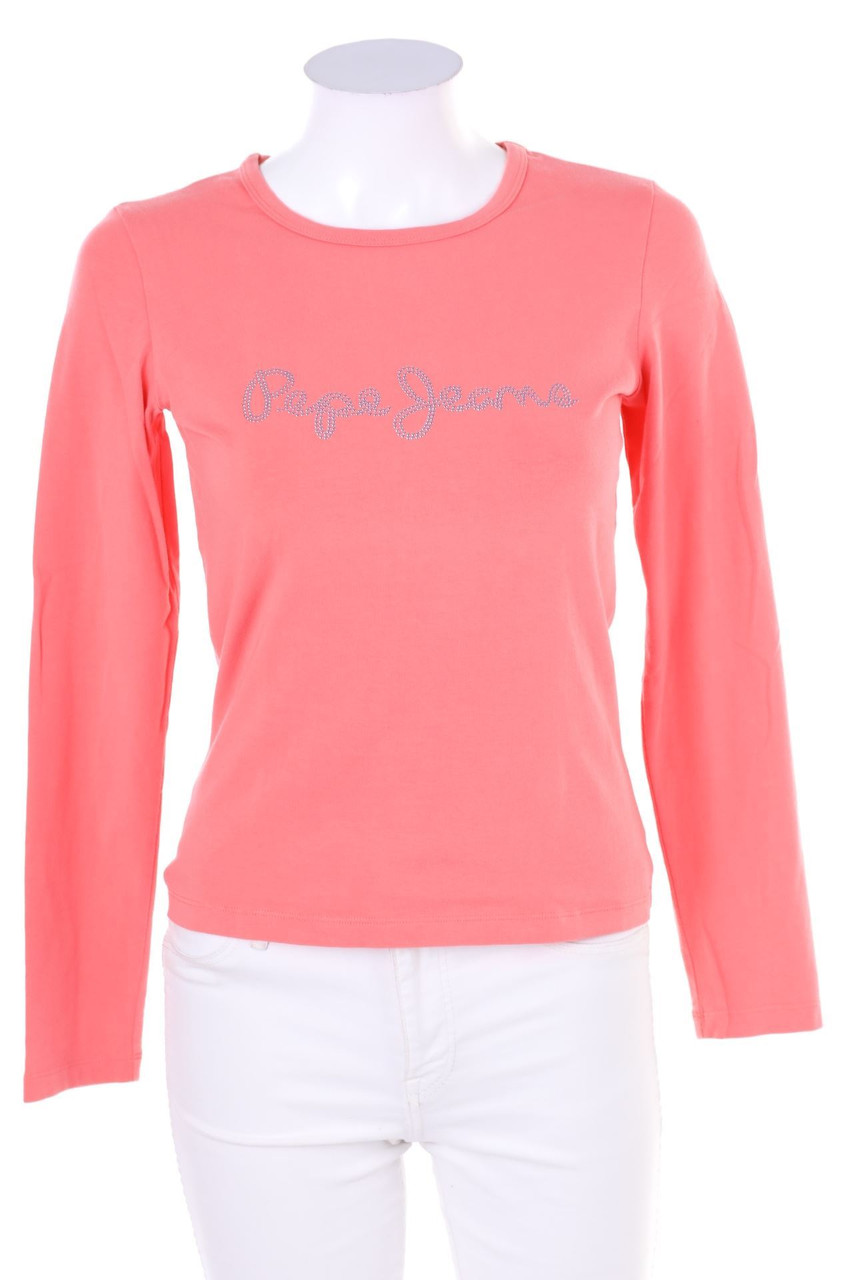 Pepe Jeans - Longsleeve-Shirt with Rhinestone Logo - XS