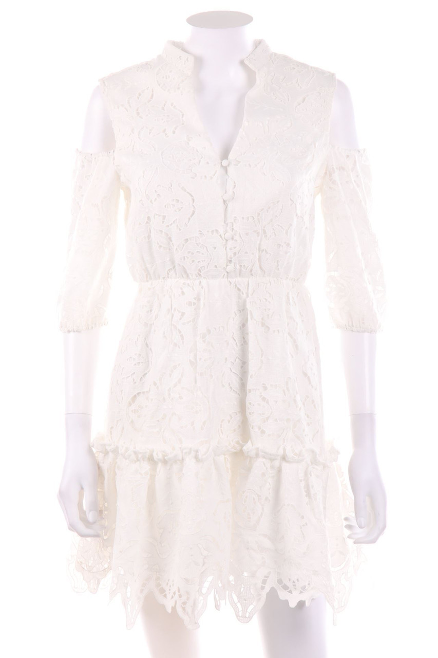 asos - Cold-Shoulder-Kleid aus Spitze im Boho-Stil mit Cut-outs - D 34