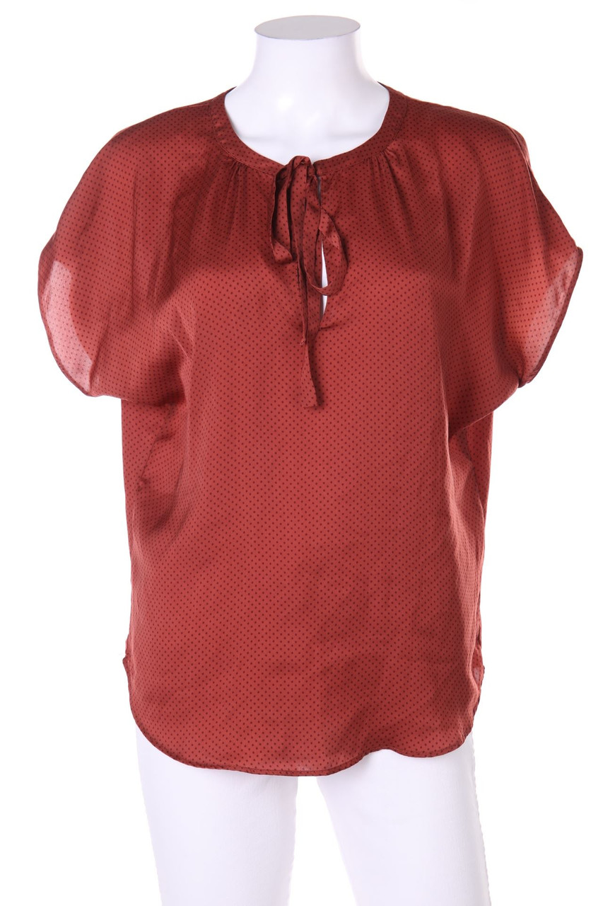 ZARA - Kurzarm-Bluse mit Pünktchen - XS