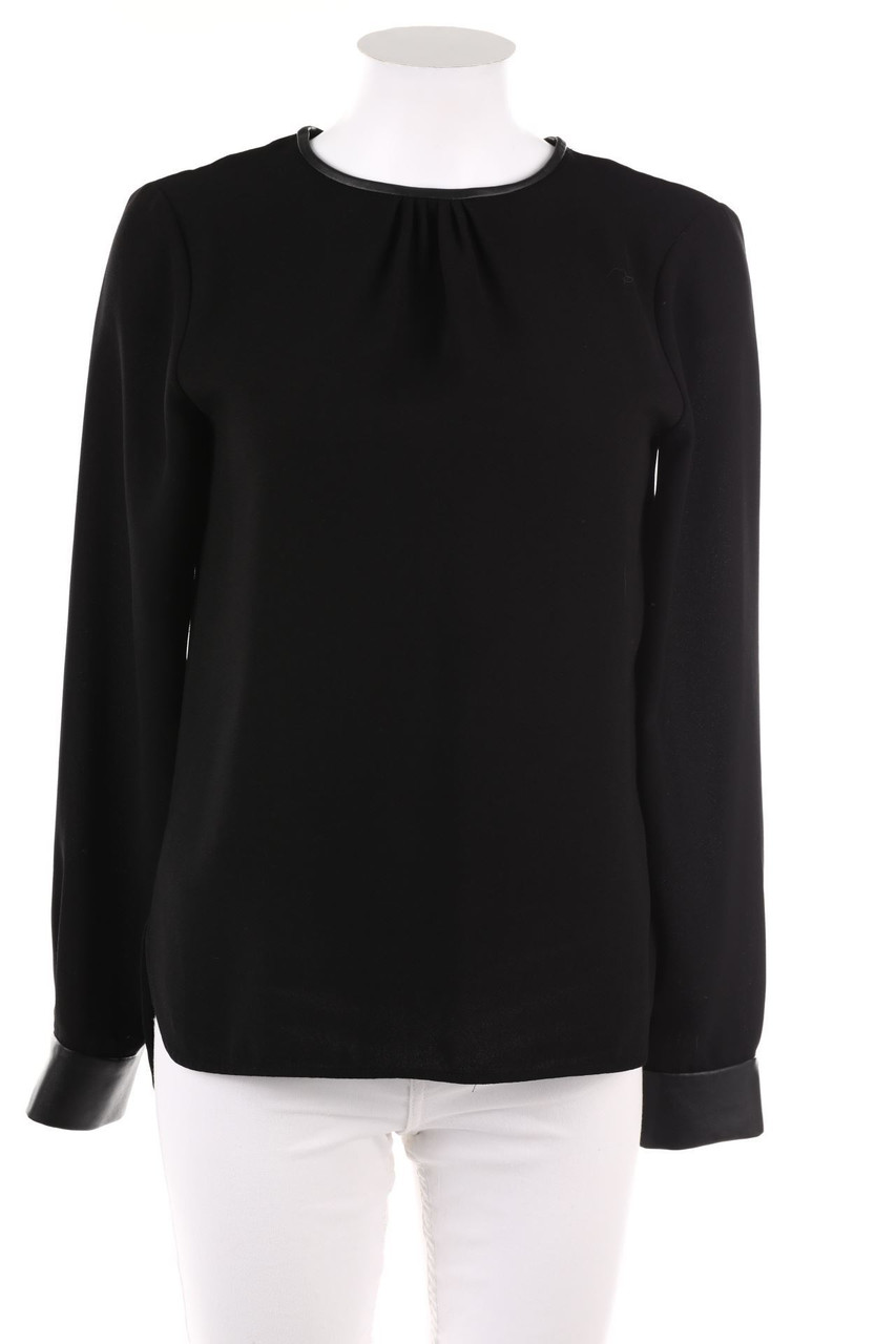 ZARA WOMAN - Longsleeve-Shirt mit Kunstleder-Details - XS