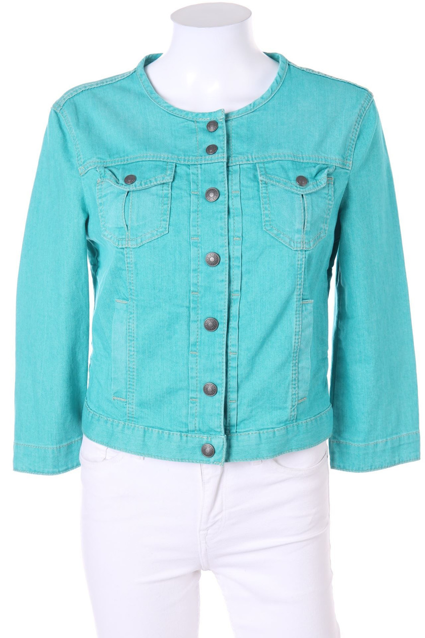 BENETTON JEANS - Used Look-Jeans-Jacke mit 3/4-Ärmel - M