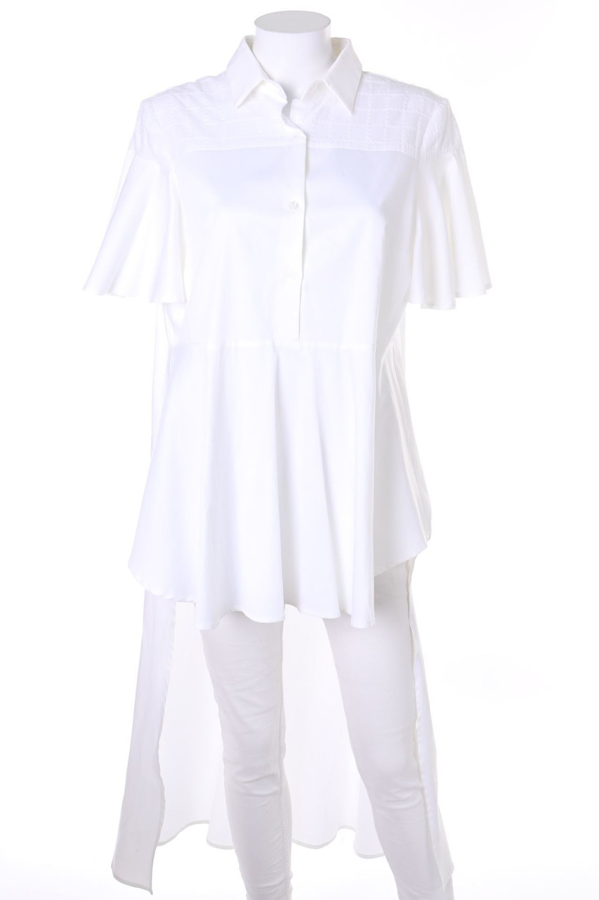 San Andrès MILANO - Shortsleeve Blouse with Asymmetrical Cut - D 46