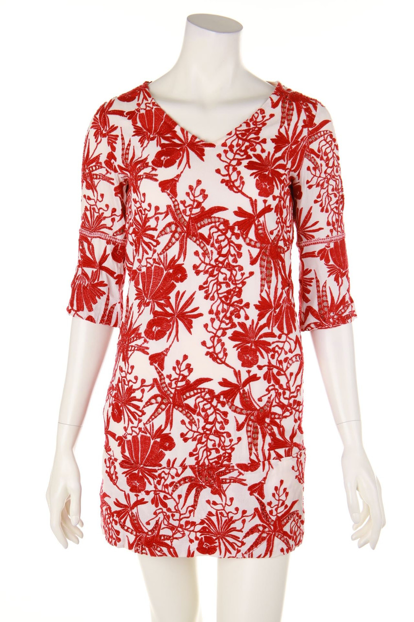 maje - Dress with Embroideries with floral print - D 36