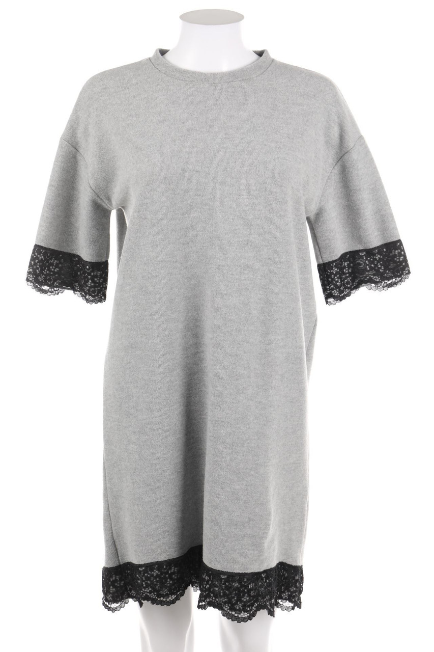 ZARA TRF - Strickkleid mit Spitze - S