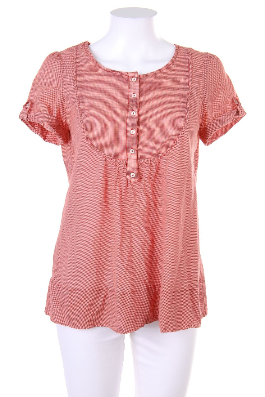 COMPTOIR DES COTONNIERS - Shortsleeve Blouse, Checked - D 38