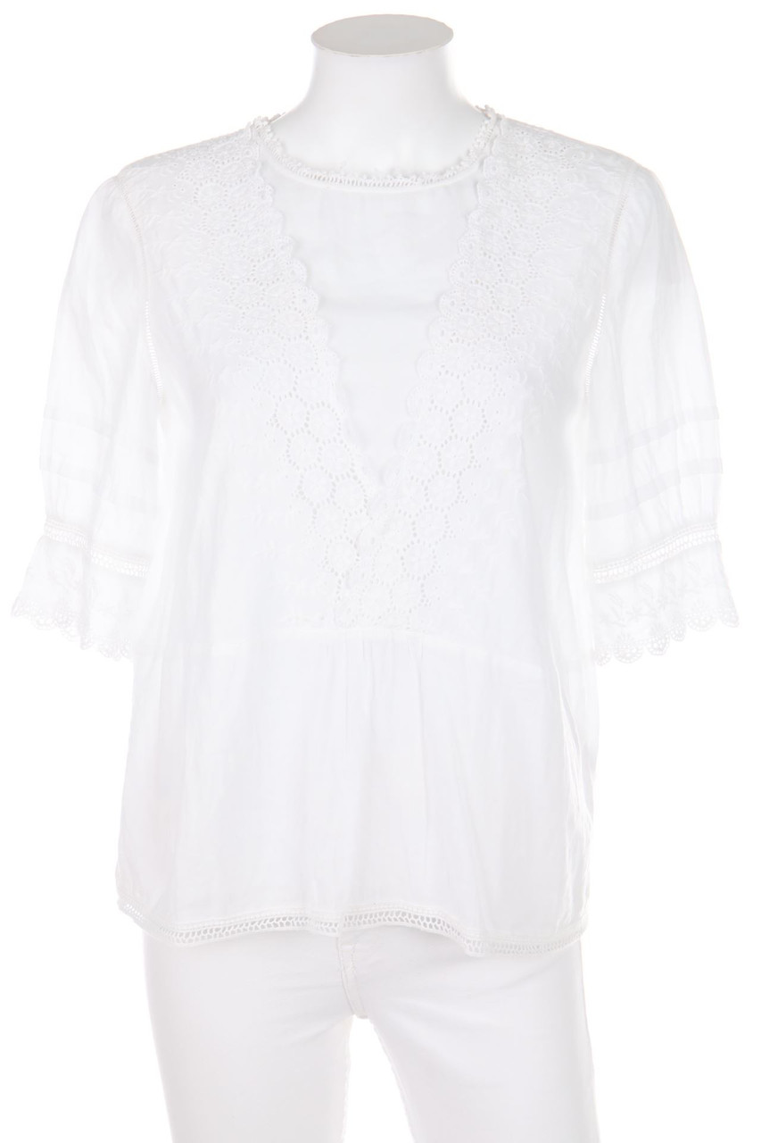 Cyrillus PARIS - Blouse with 3/4 Sleeve, Crochet Knit - D 40