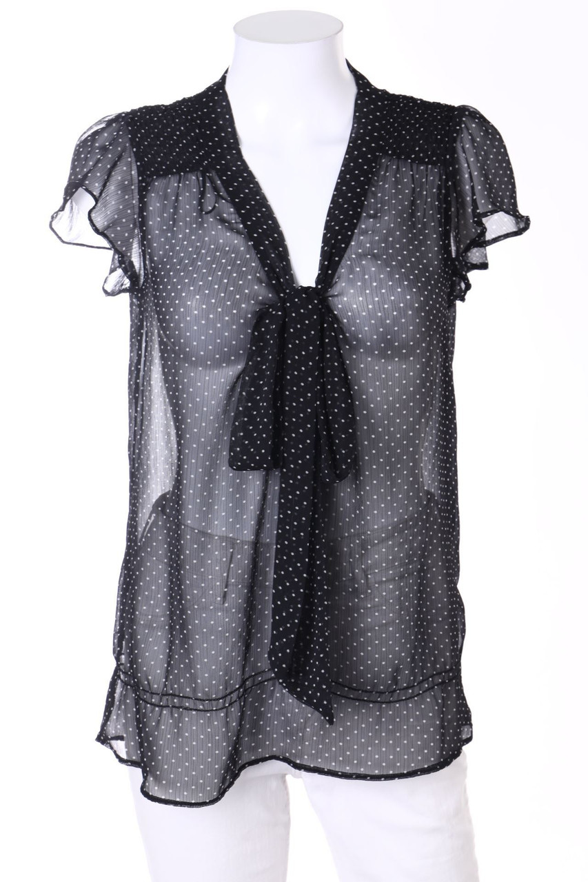 ZARA TRF - Kurzarm-Bluse mit Punkten - S