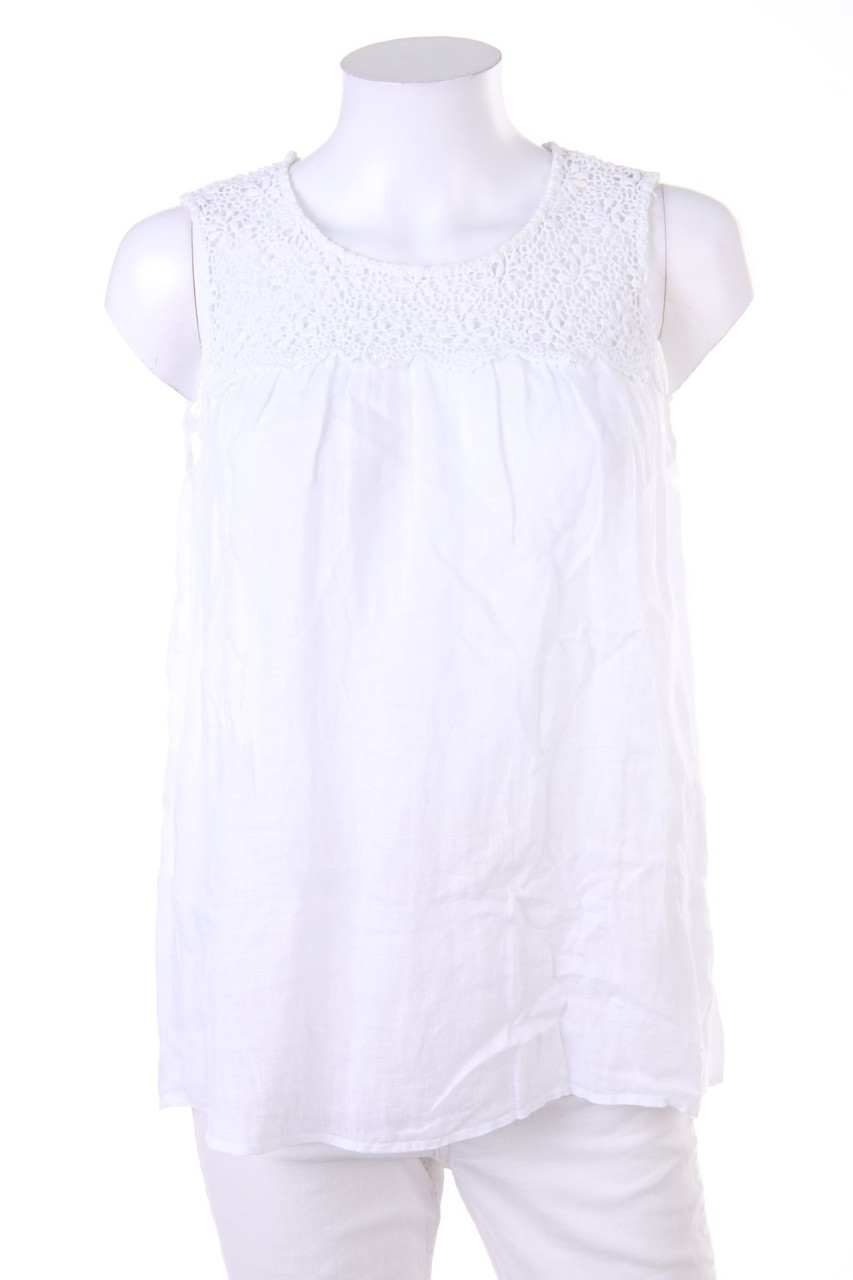 0039 ITALY - Blouse Top with Lace - XS