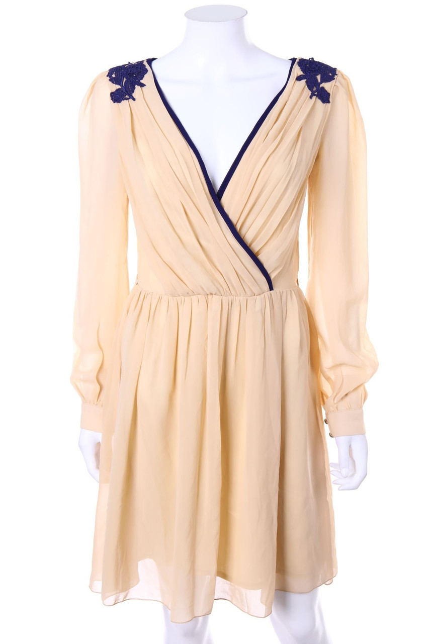 LONDON look - dress with Wrap-Effect with Deep Back Neckline - D 36