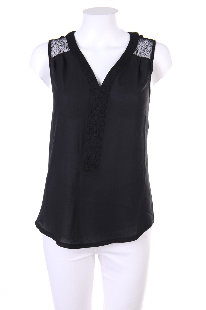 NAF NAF - Blusentop mit Spitzen-Einsatz - S