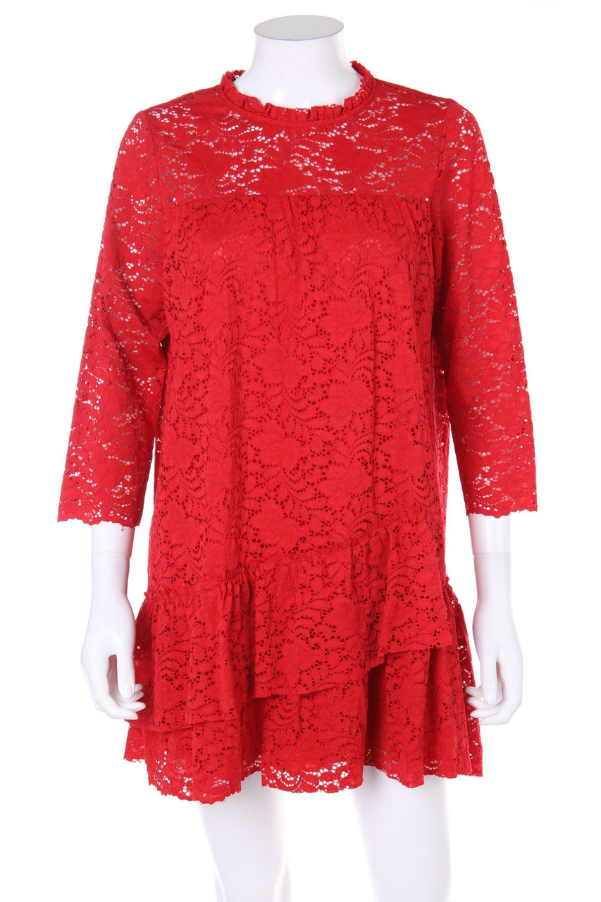 ZARA - Kleid aus Spitze mit Rüschen - M