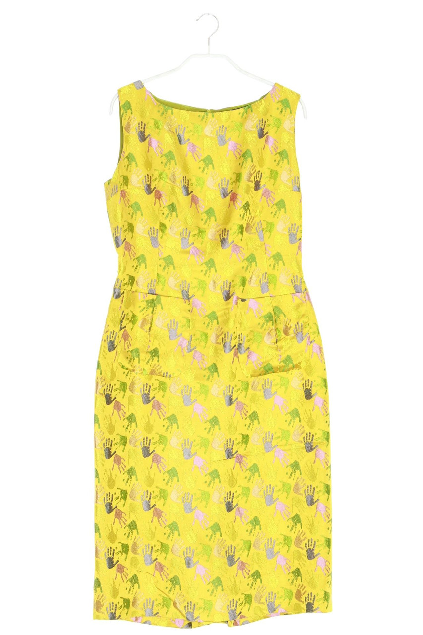 VINTAGE - Sheath Dress with Pattern with Patch Pockets - D 38-40