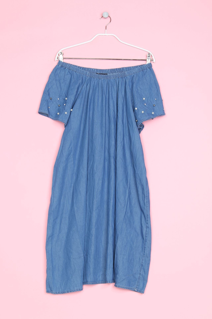 No Label - Denim Dress with Jewelry Stones - M