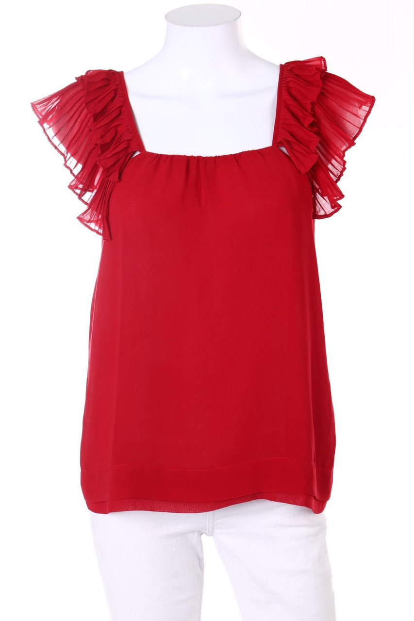 ZARA WOMAN - Chiffon-Plissee-Bluse - S