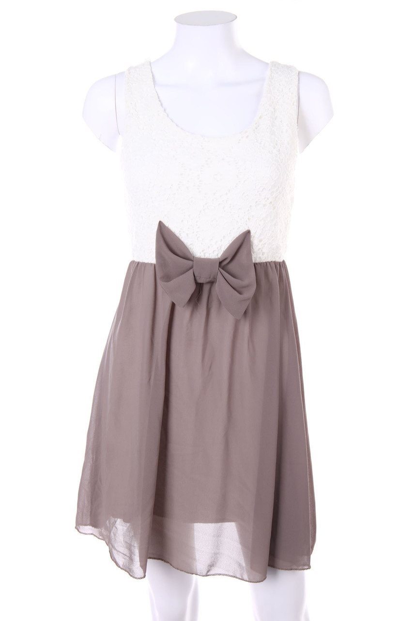 No Label - Two Tone-dress with Lace Insert - D 36