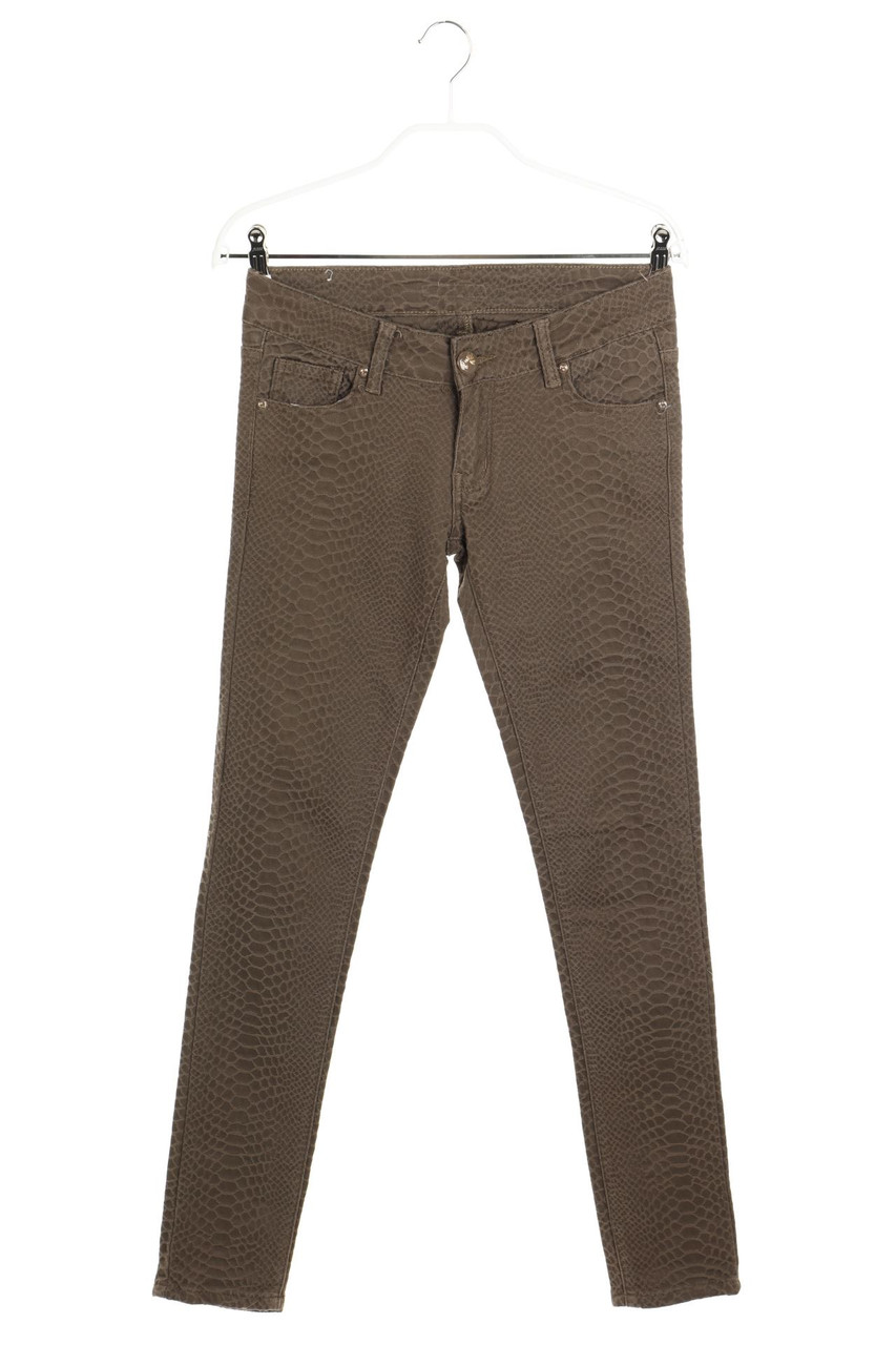 Ohne Label - Skinny-Hose mit Animal-Print - D 36