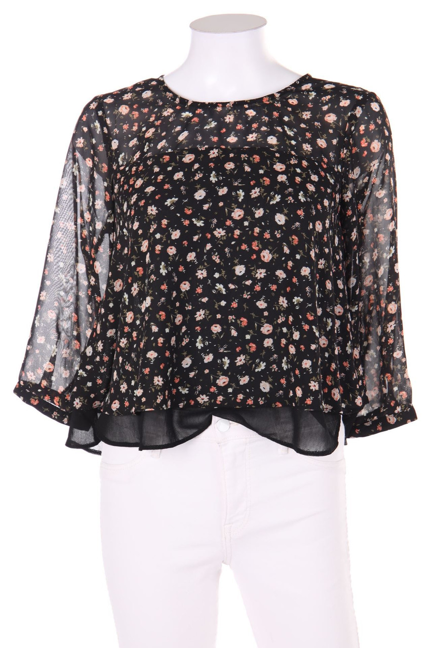 CLOCKHOUSE by C&A - Bluse mit 3/4-Ärmel im Layer Look mit Blumen-Print - D 36