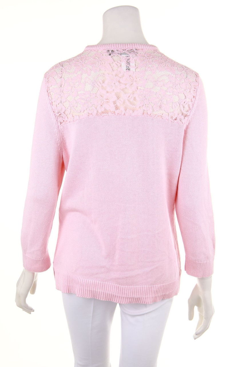 LAUREN RALPH LAUREN - Strick-Pullover mit Spitzen-Einsatz - XL