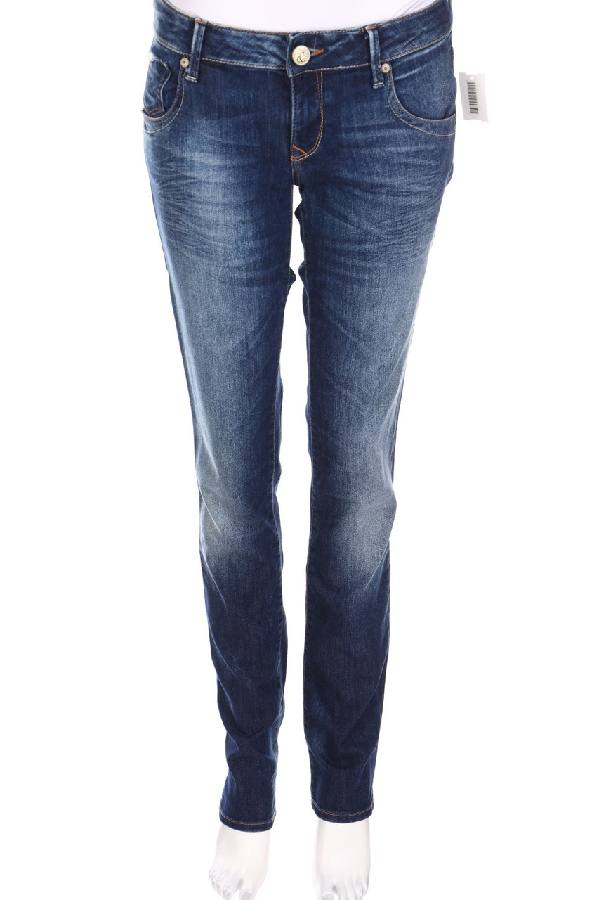 mavi jeans - Used Look Straight Cut Jeans mit Logo-Patch - W28