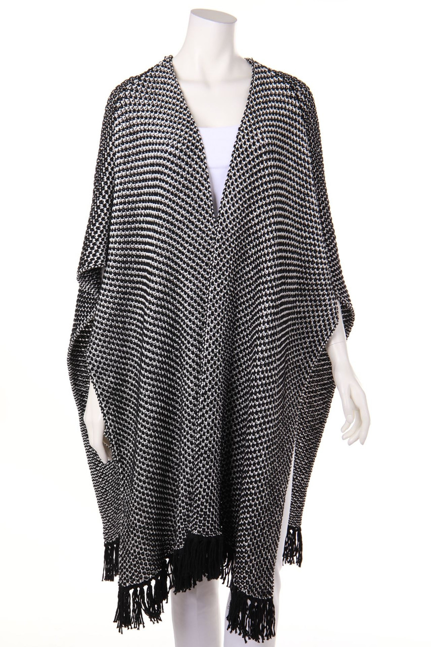 J.LINDEBERG - Poncho, Cotton with Fringes - S