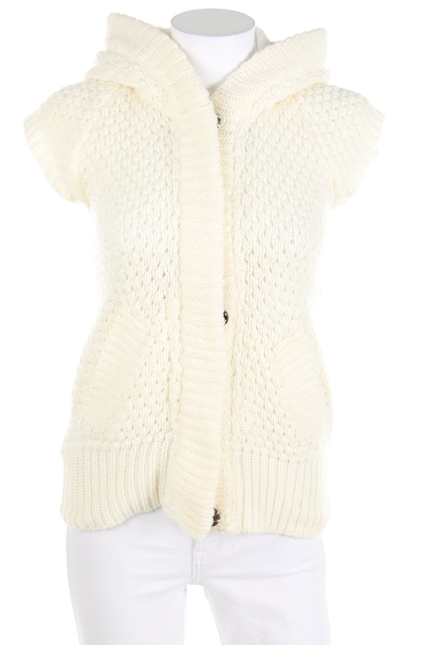 ZARA KNITWEAR - Strickweste mit Kapuze - S