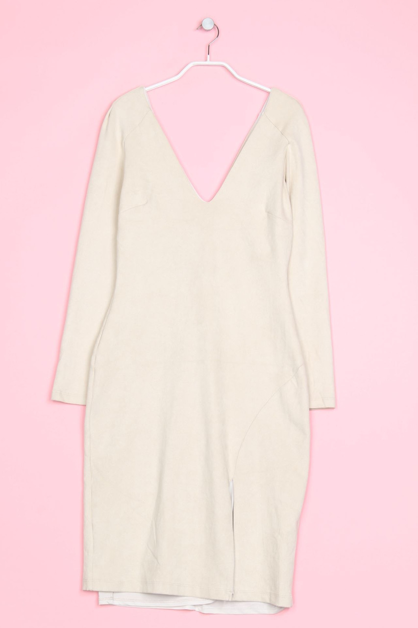 bebe - Faux Leather-Kleid mit Schlitz - XS