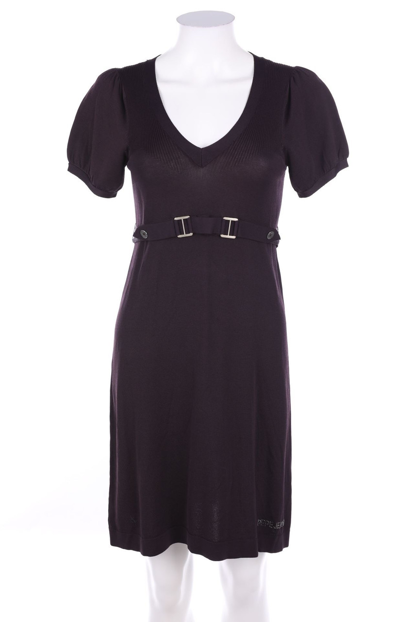 Pepe Jeans - Shortsleeve-Knit Dress with Rhinestone Logo - M