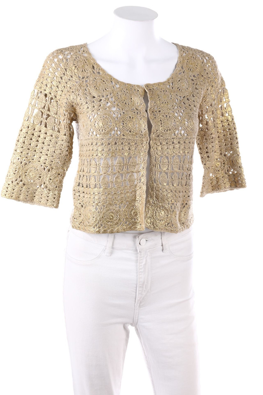 MANGO SUIT - Boho-Cardigan aus Häkelspitze mit Metallic-Effekt - XS