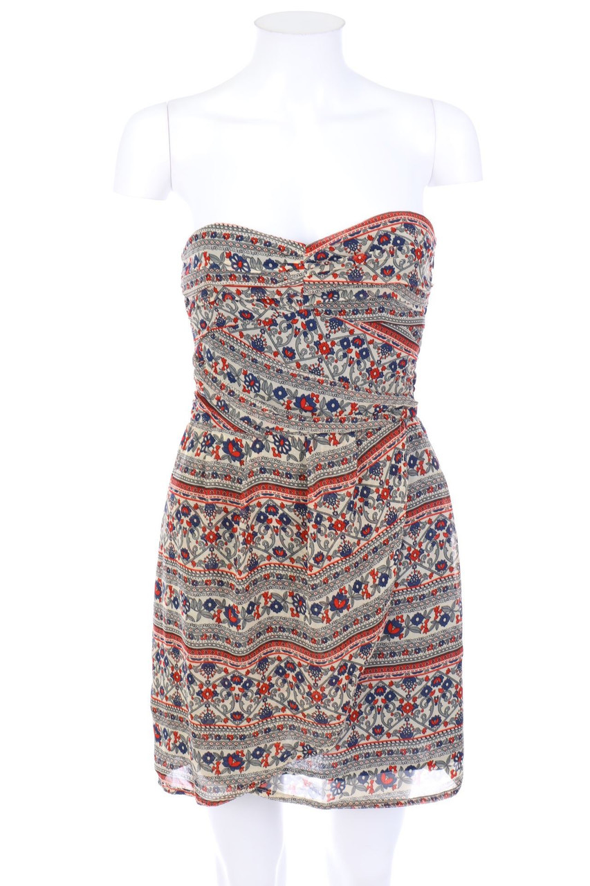 MANGO - Bandeau-Kleid mit floralem Muster - S