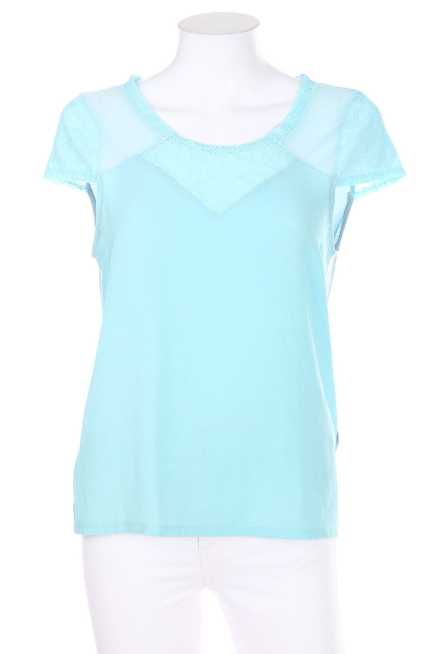 NAF NAF - Shirt aus Viskose mit Spitzen-Einsatz - M